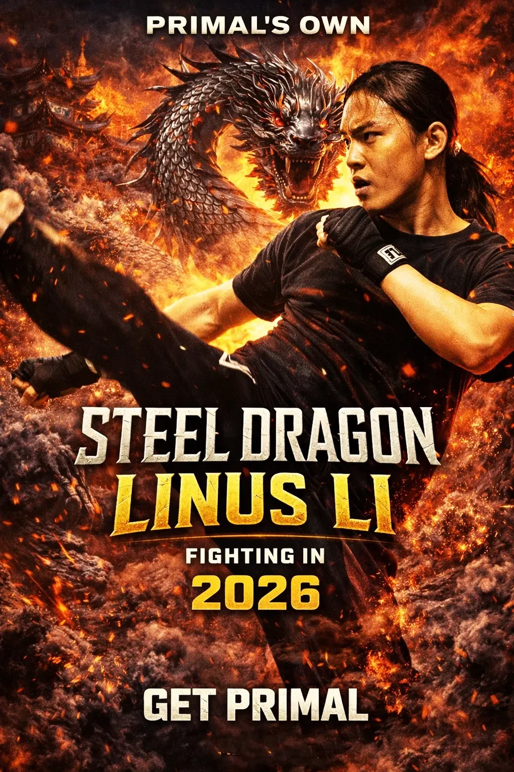 Primal fighter Linus Li competition poster