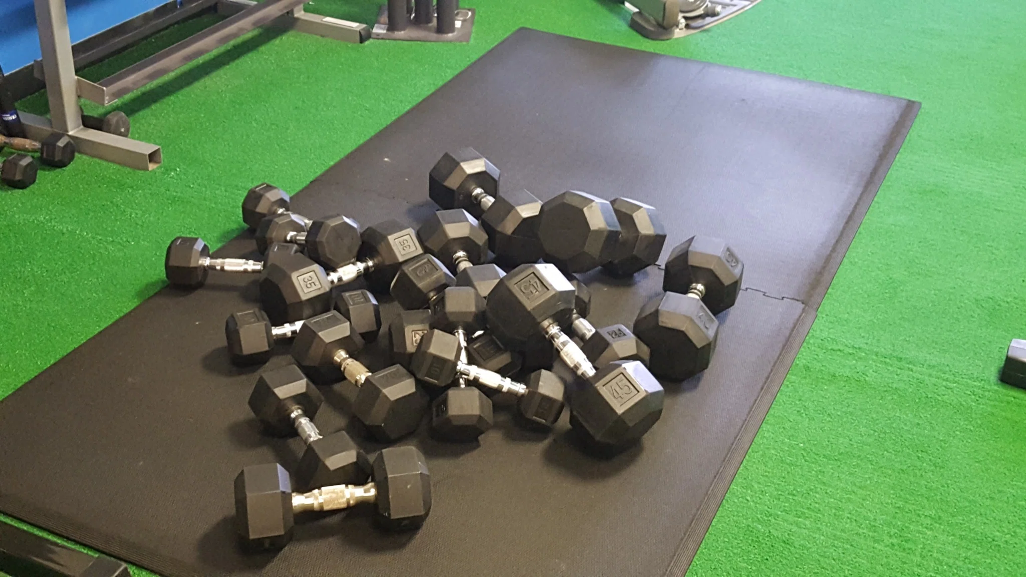 Training moments dumbbells and strength equipment at Primal Jym