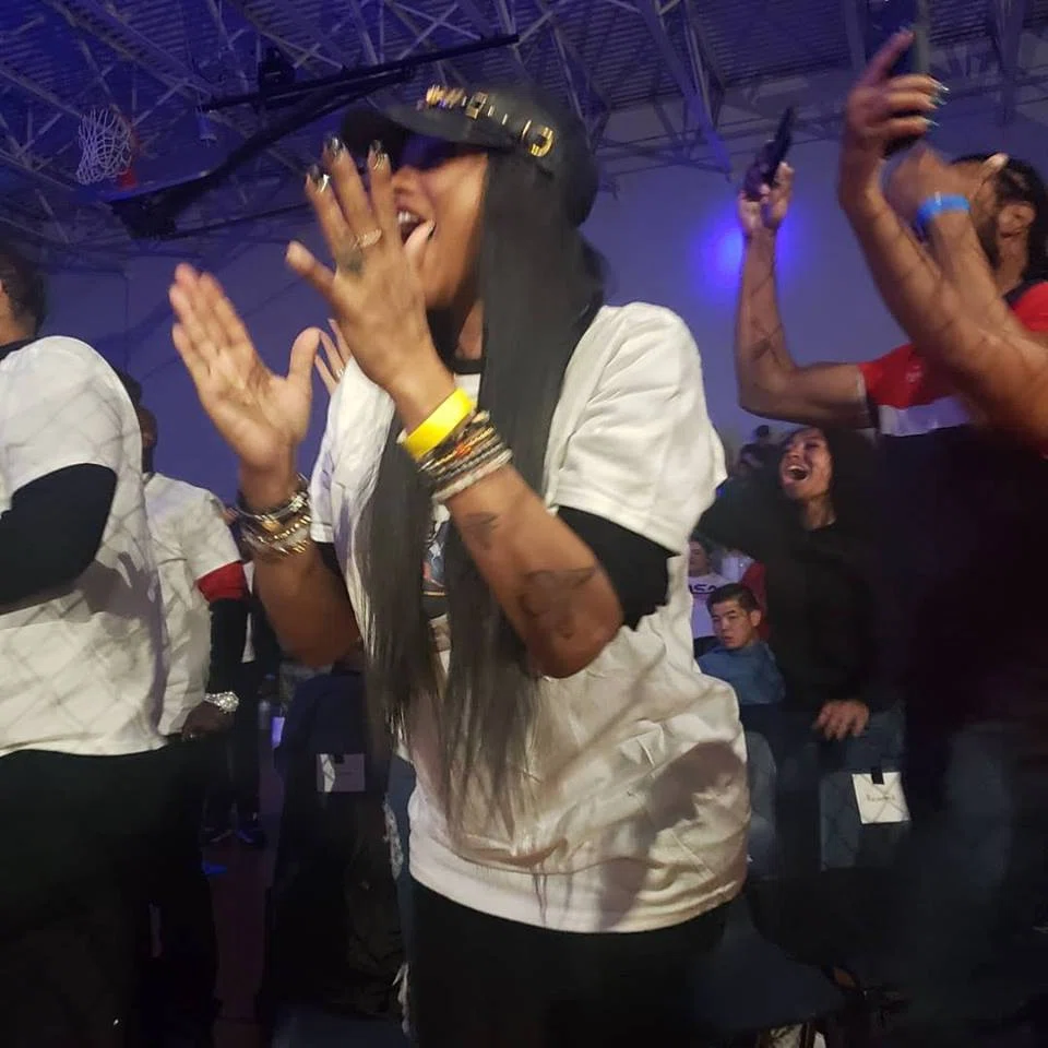 Pepa of Salt-N-Pepa attending a Primal event