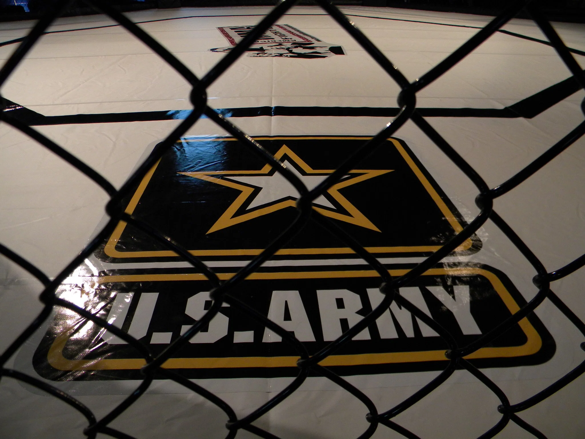 U.S. Army branding inside the cage as an event sponsor