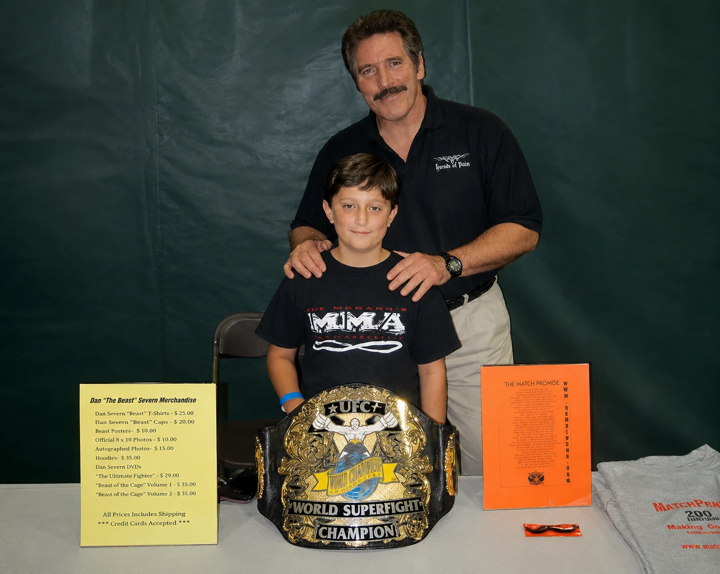 Dan The Beast Severn UFC legend with a young Aidan McCann at a Primal event