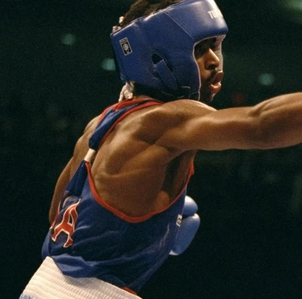Boxing action punch close-up