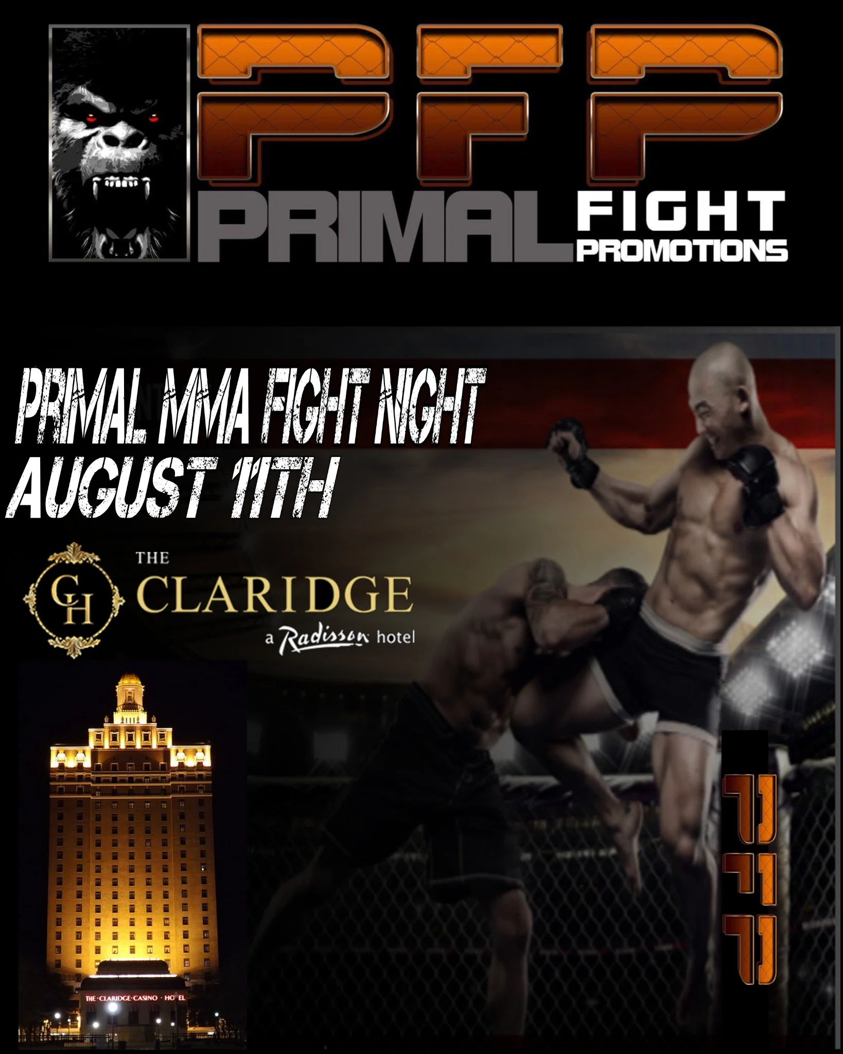 Primal Fight Promotions Claridge MMA Fight Night poster